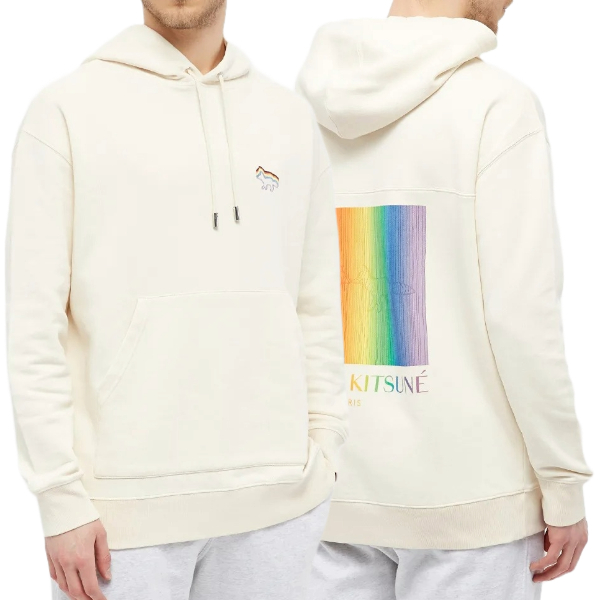메종키츠네 트레버프로젝트 그라데이션 레인보우 폭스 후드티 【매장 - 리셀가 40만원대】