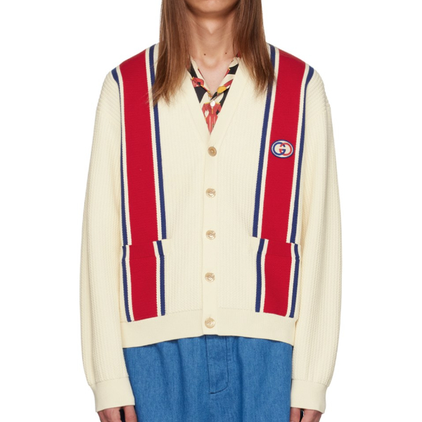 구찌 화이트 GG 로고 가디건 - V공장 【매장 - 리셀가 290만원대】