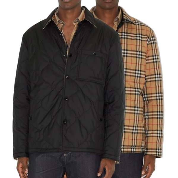버버리 체크 퀼팅 셔츠 양면자켓 - V 공장 【매장 - 리셀가 200만원대】