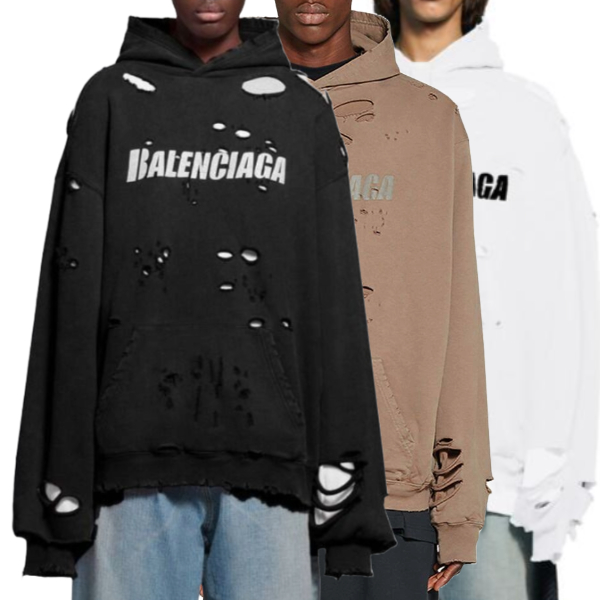 발렌시아가 디스트로이드 후드티 3 COLOR - 사슬공장 【매장 - 리셀가 220만원대】